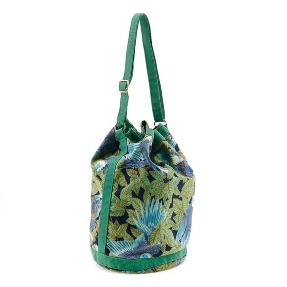 HERMES One Belt Shoulder Bag Botanical Pattern Bird Pattern vintage Green - Picture 14 of 15